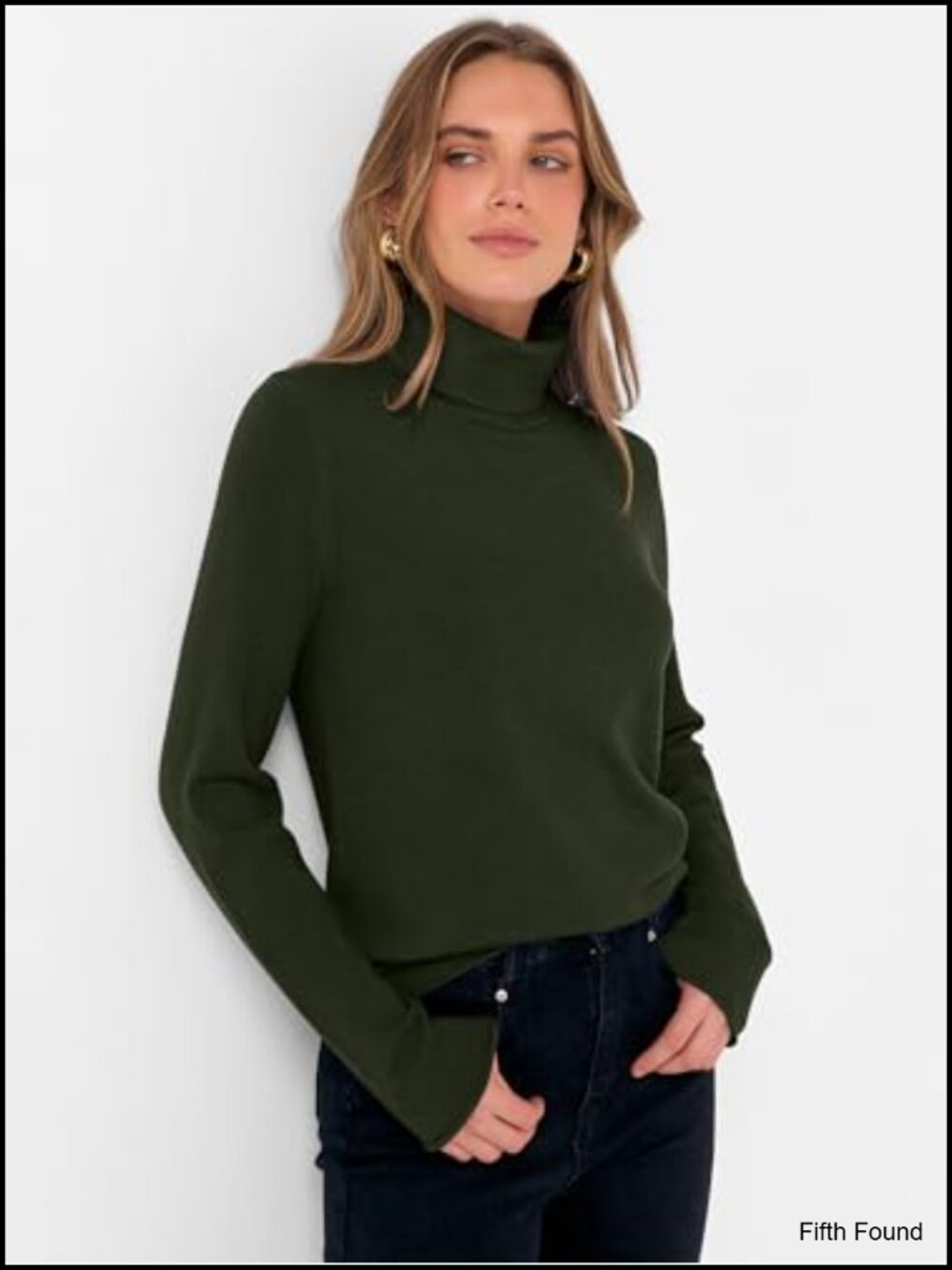 Women's Wool Blend Turtleneck Sweater Long Sleeve Pullover Knit Top - Picture 3 of 6